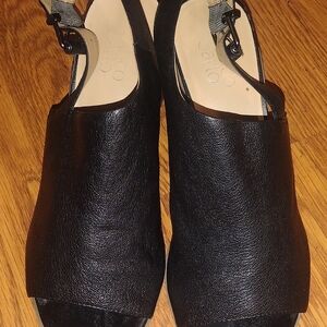 Franco Sarto Black Leather Mules